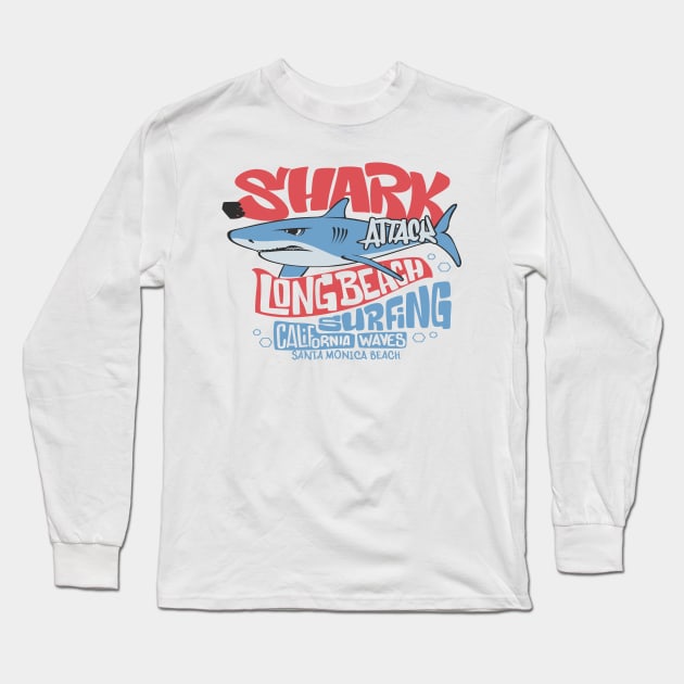 california shark attack Long Sleeve T-Shirt by ramonagbrl